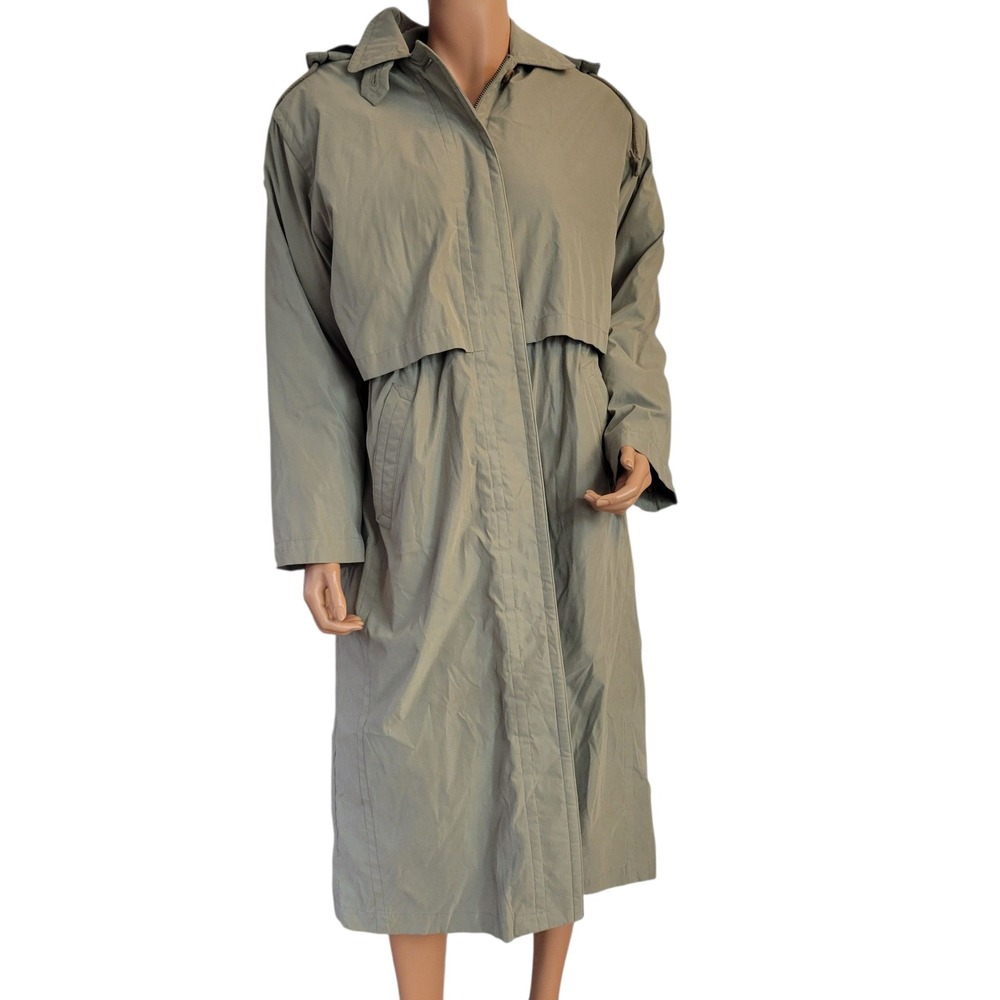 Eddie Bauer Trench Coat Womens Medium Petite Parka‎ Coat Long Puffer Down Lined